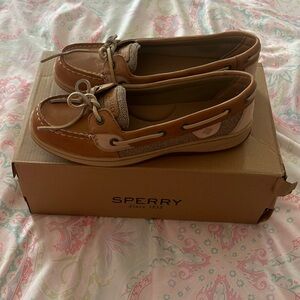 Women’s Angel Linen/Oat Sperry Boat Shoe With Memory Foam